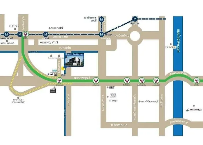 Aqua Residences อควา เรสซิเดนซ์ ห้องพักใหม่ให้เช่า ติดรถไฟฟ้าสถานีวุฒากาศ 曼谷
